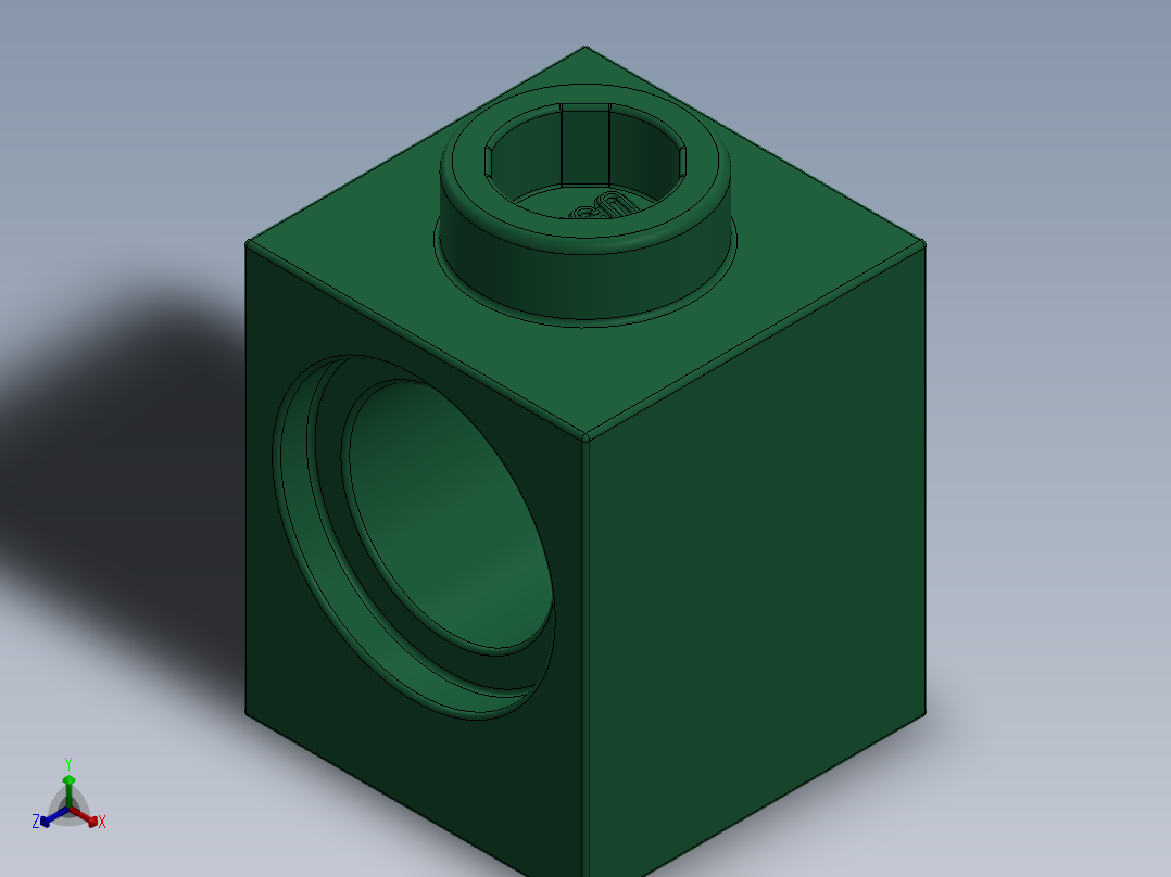 乐高机械组积木（横梁）-4522678 - 6541 Dark Green Technic Brick 1 x 1 with Hole