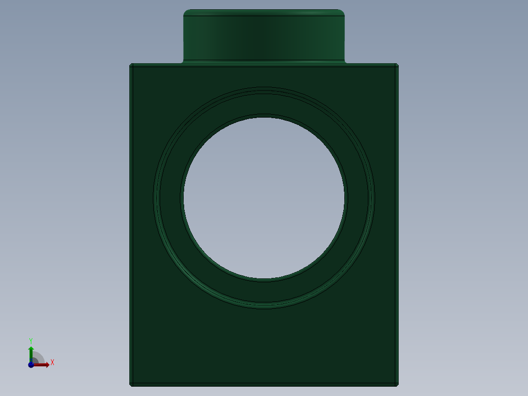 乐高机械组积木（横梁）-4522678 - 6541 Dark Green Technic Brick 1 x 1 with Hole前视图