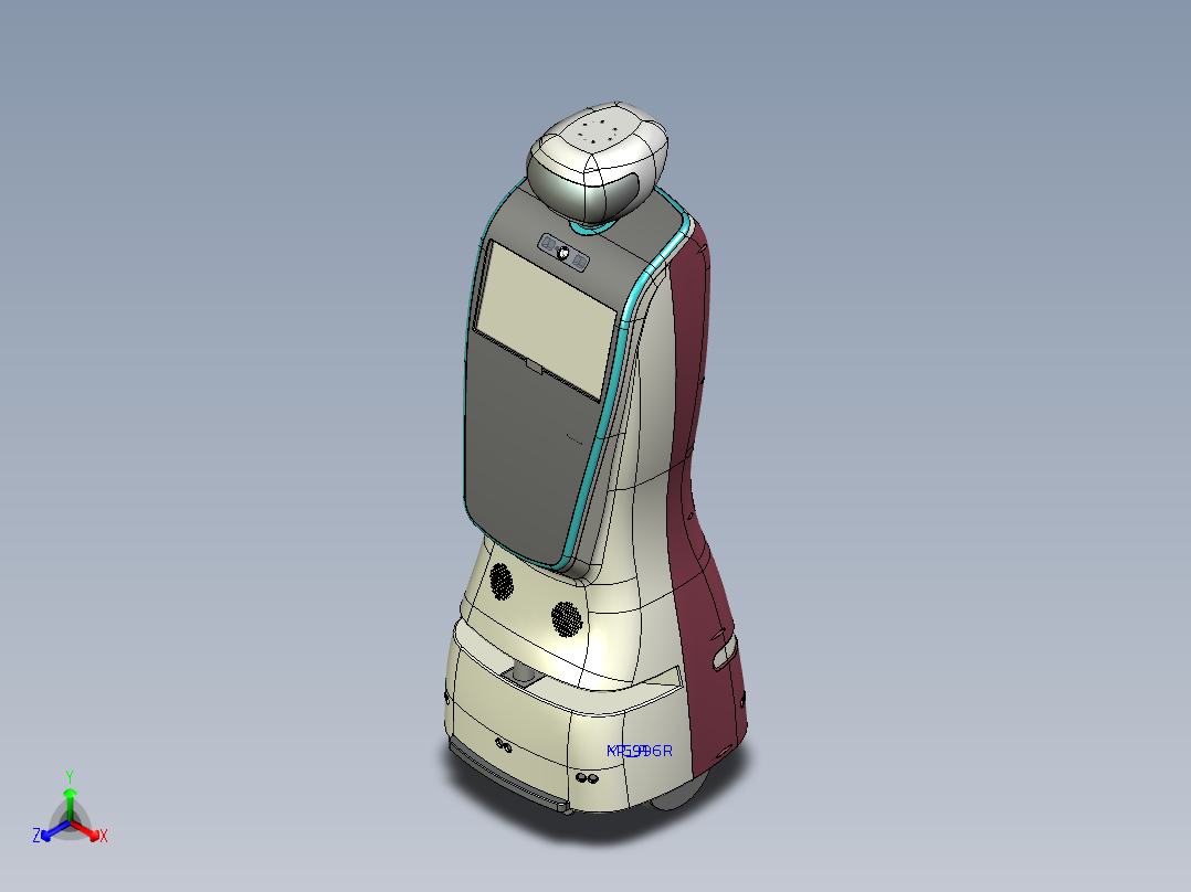 室内<span style='color: red'>移动</span><span style='color: red'>AGV</span>服务咨询<span style='color: red'>机器人</span>proe