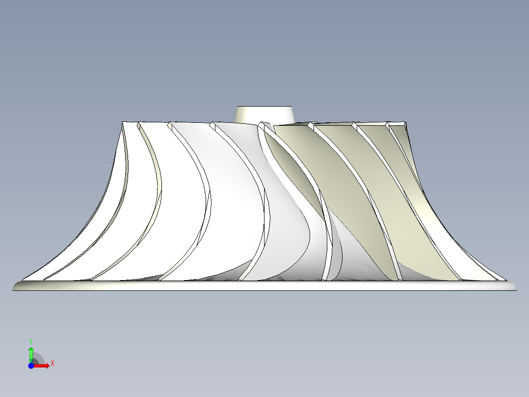 喷气发动机压缩机叶片---模型格式为 stp前视图