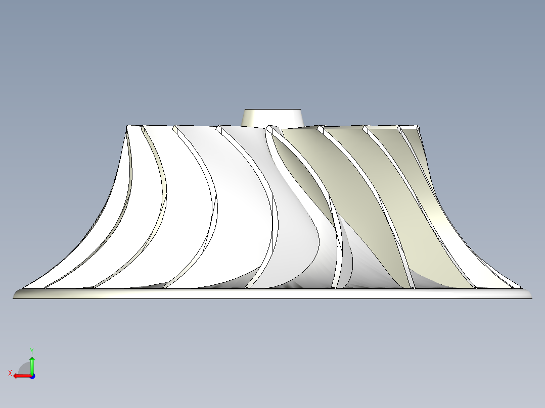 喷气发动机压缩机叶片---模型格式为 stp后视图