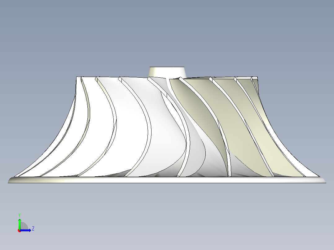 喷气发动机压缩机叶片---模型格式为 stp左视图