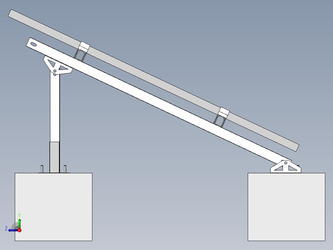 光伏支架三维效果三维SW右视图