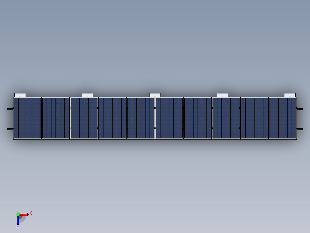 光伏支架三维效果三维SW俯视图