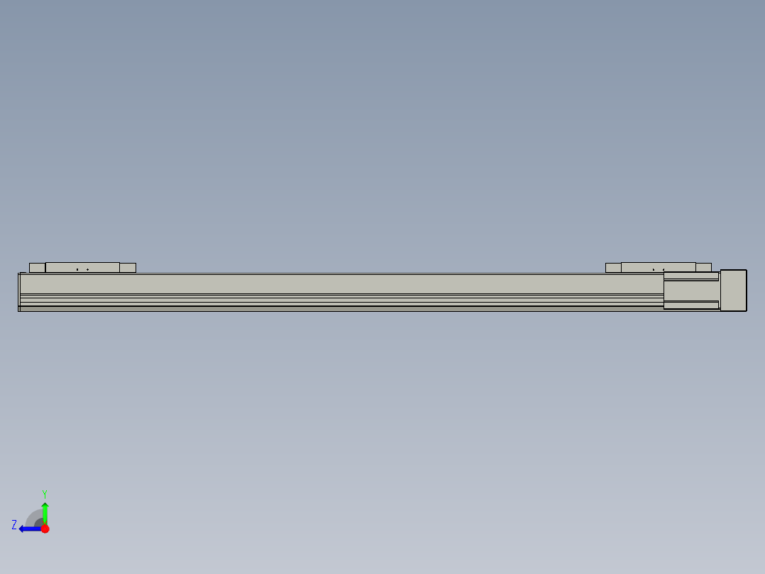直线模组LHC17-S1200-R设计图纸右视图