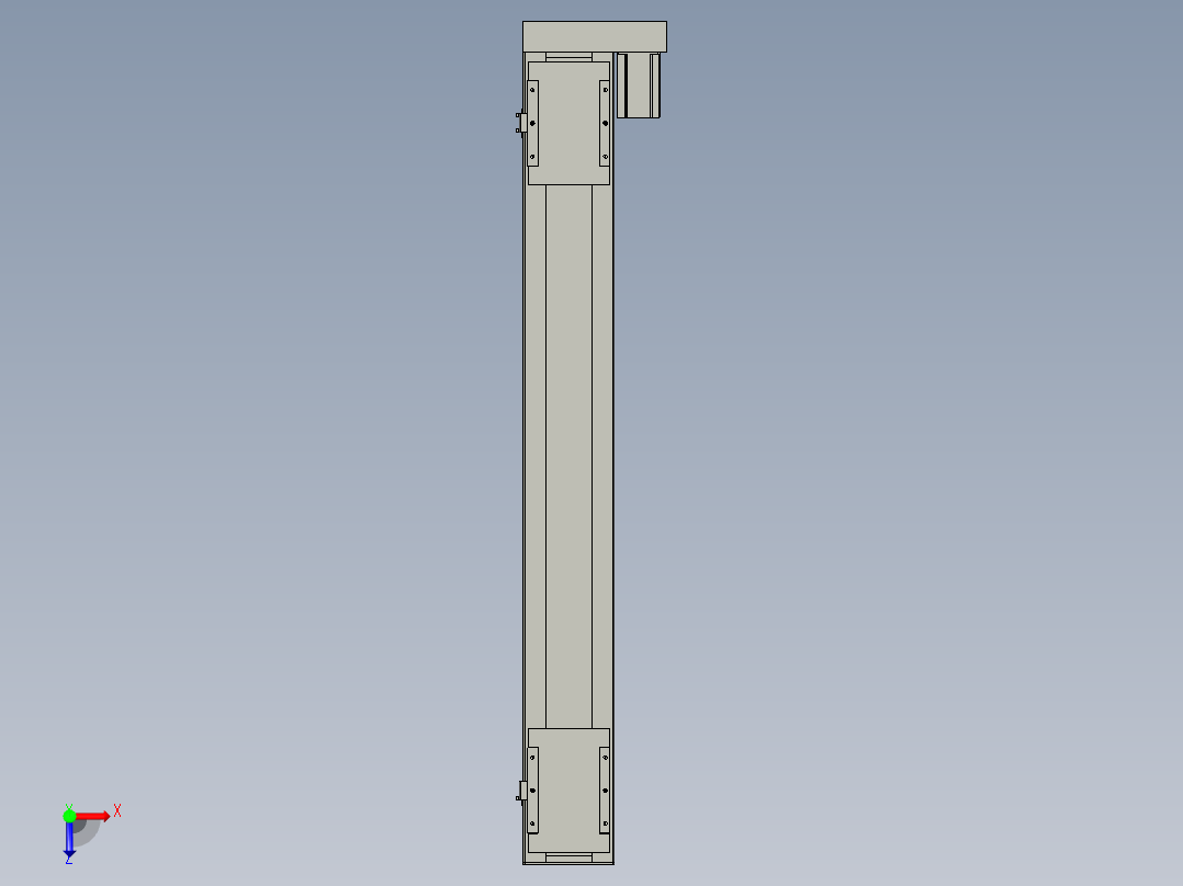 直线模组LHC17-S1200-R设计图纸俯视图