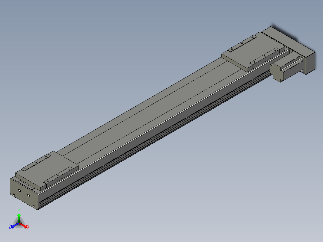 直线模组LHC17-S1200-R设计图纸正等轴测图