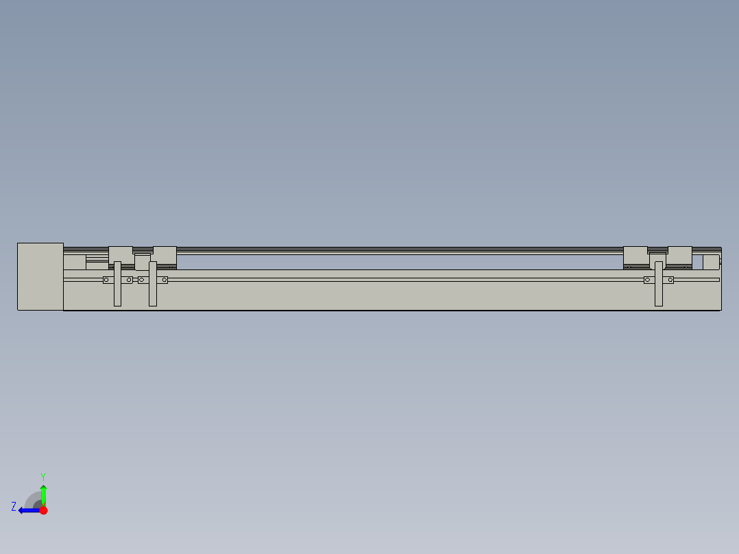 直线模组LHA6-S450-R-100W(16丝杆)设计图纸右视图