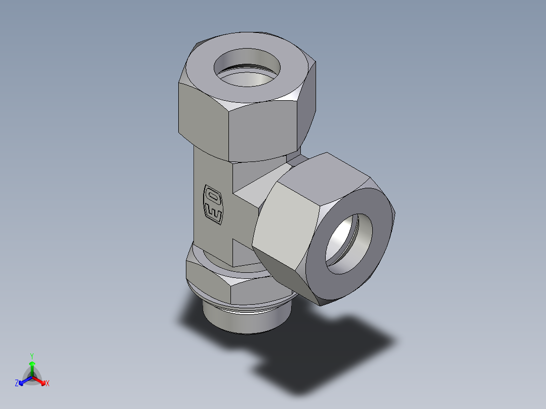 卡套式工业通用硬管接头EO_Adjustable_locknut_run_tee_LEE25SRCF