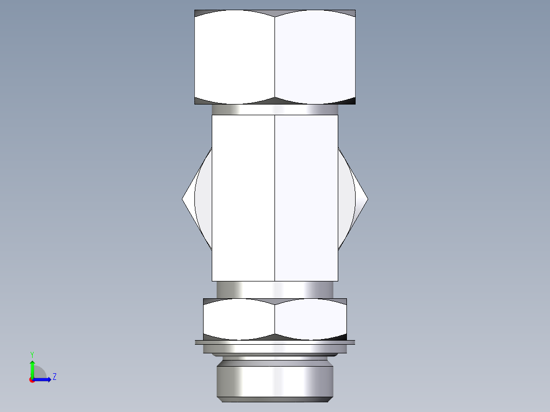 卡套式工业通用硬管接头EO_Adjustable_locknut_run_tee_LEE25SRCF左视图