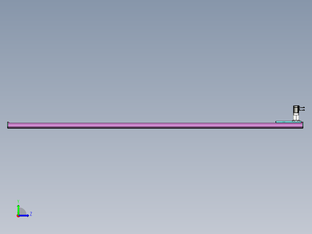 东锦齿条传动DH210G-L167-S3950-BU-减速机+P750W左视图