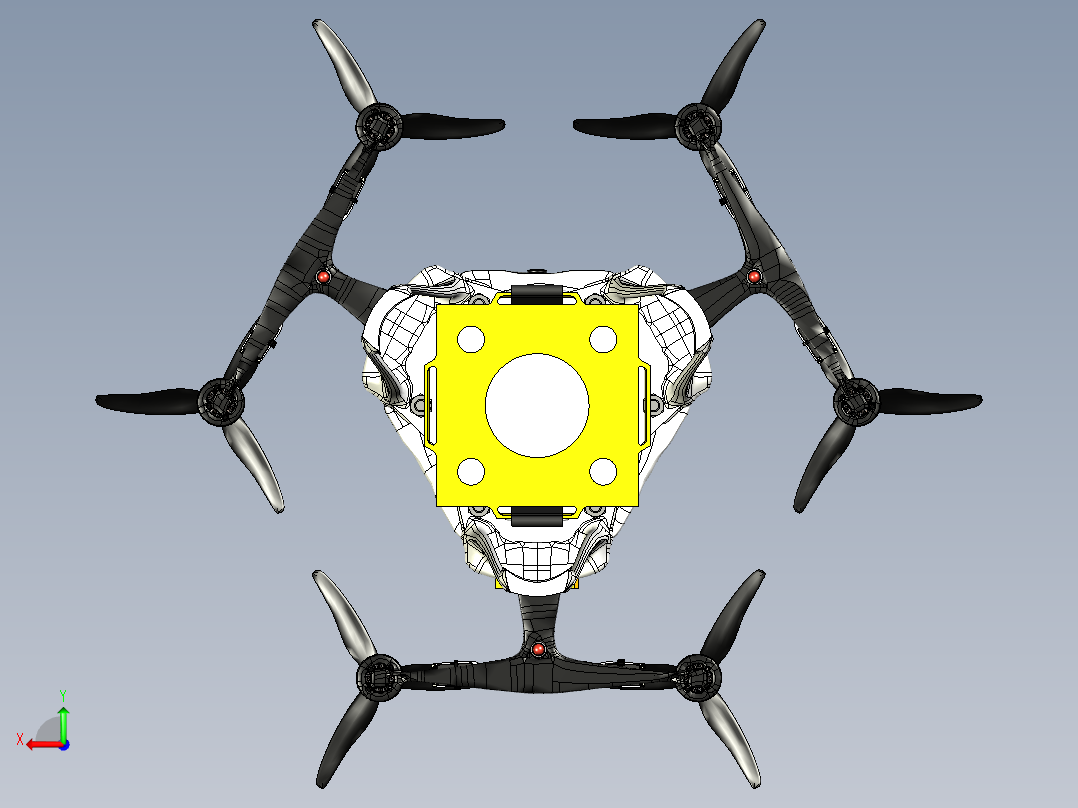 6轴无人机垂直升降机后视图