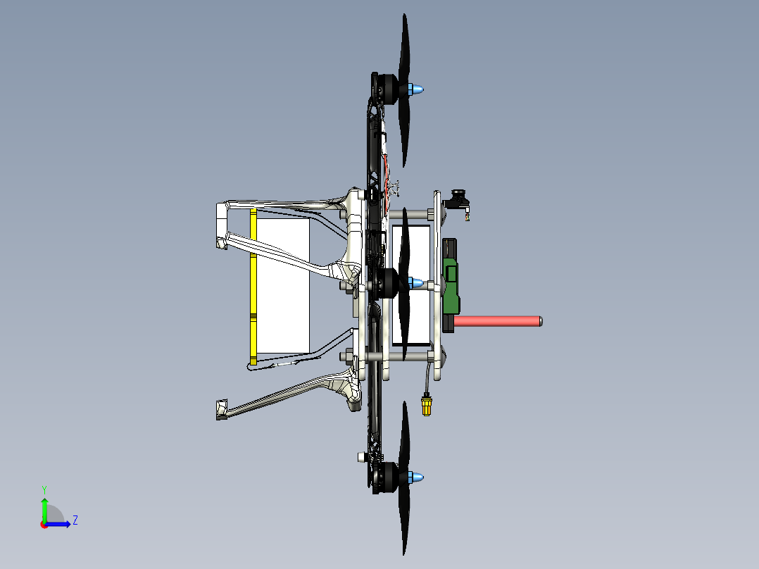 6轴无人机垂直升降机左视图