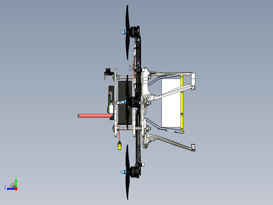6轴无人机垂直升降机右视图