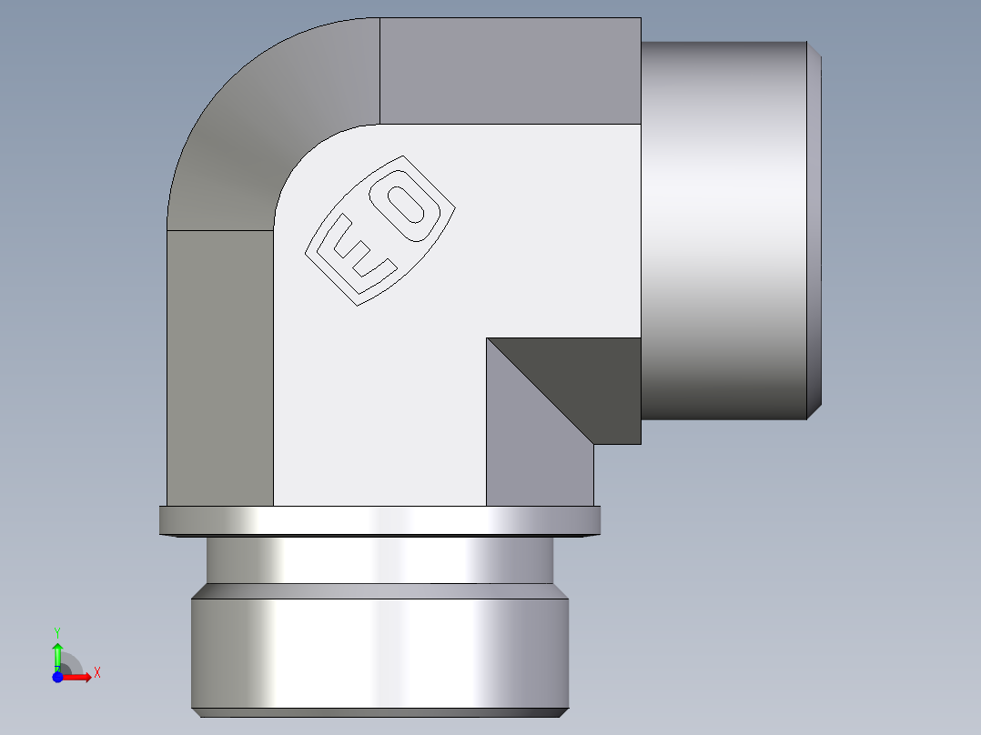 卡套式工业通用硬管接头EO_Male_stud_elbow_WE30SRCFX前视图