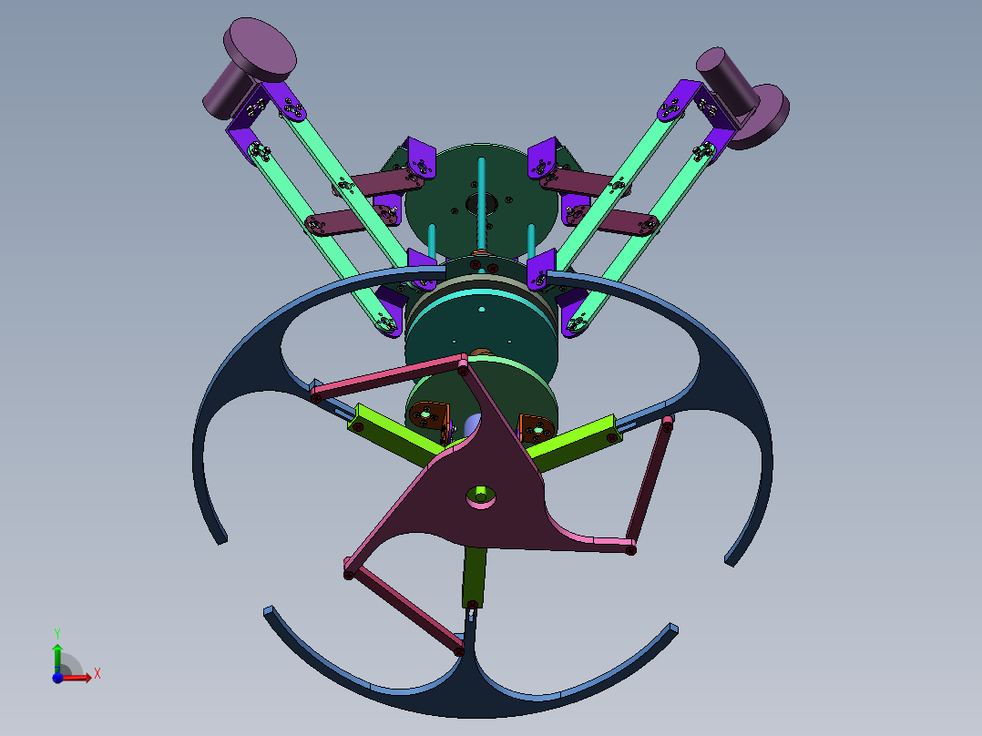 管道清扫机器人机械结构及控制系统设计（三维SW+CAD图纸+说明）前视图