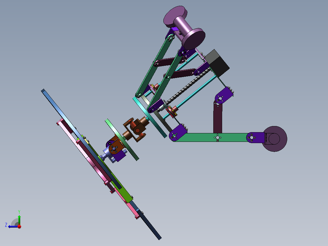 管道清扫机器人机械结构及控制系统设计（三维SW+CAD图纸+说明）右视图