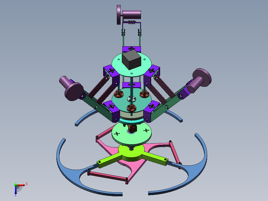 管道清扫机器人机械结构及控制系统设计（三维SW+CAD图纸+说明）俯视图