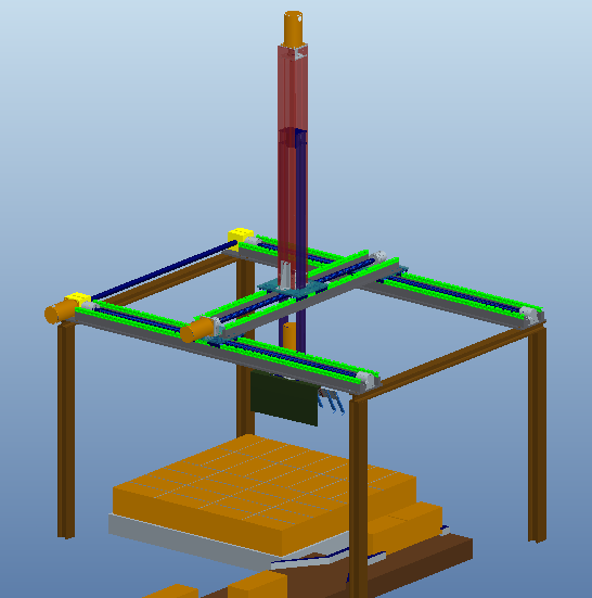 多自由度直角坐标型码垛机器人本体结构设计【含CAD图纸、说明书、PROE三维模型】