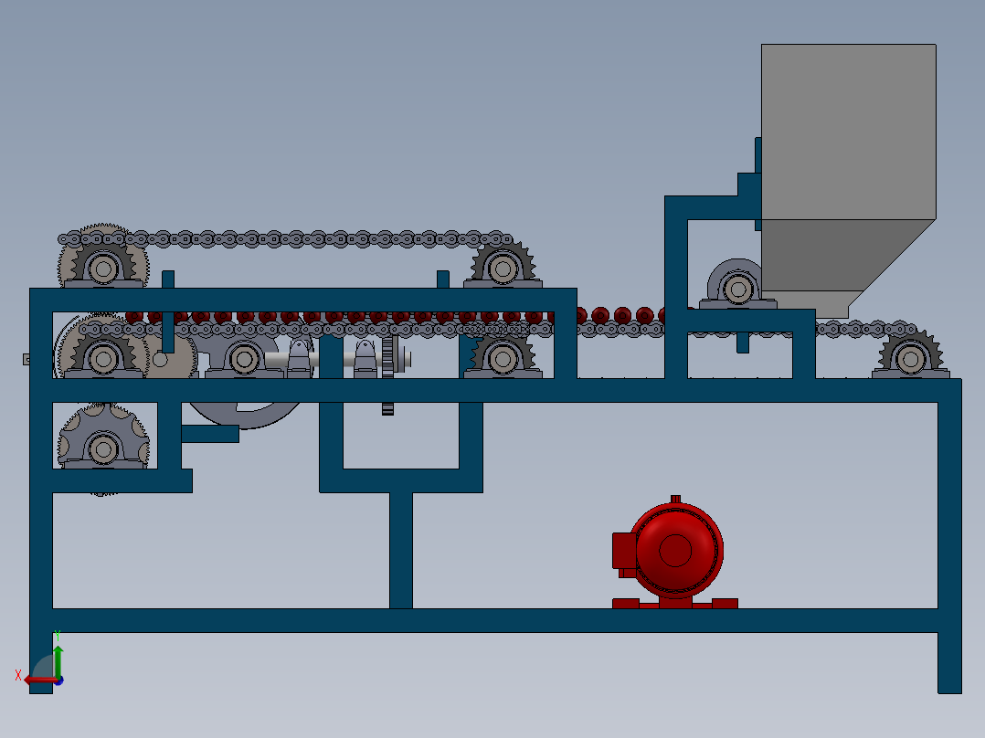 大枣去核机设计三维图SolidWorks后视图