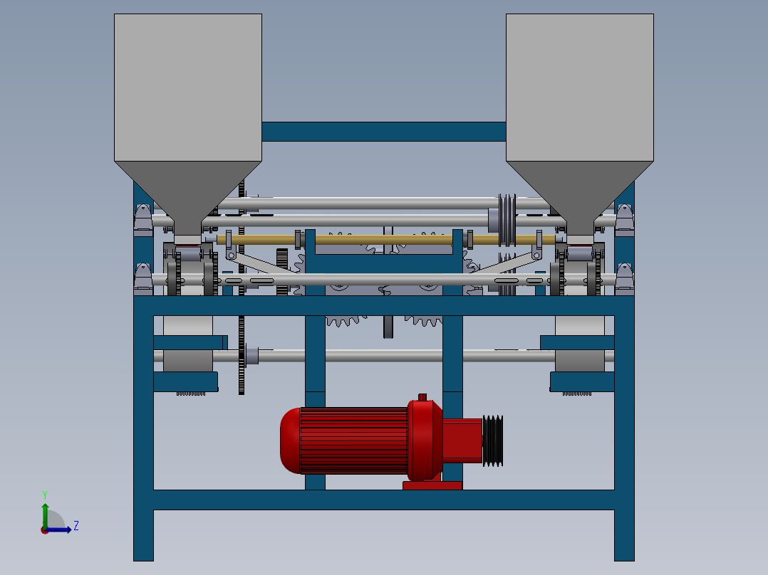大枣去核机设计三维图SolidWorks左视图