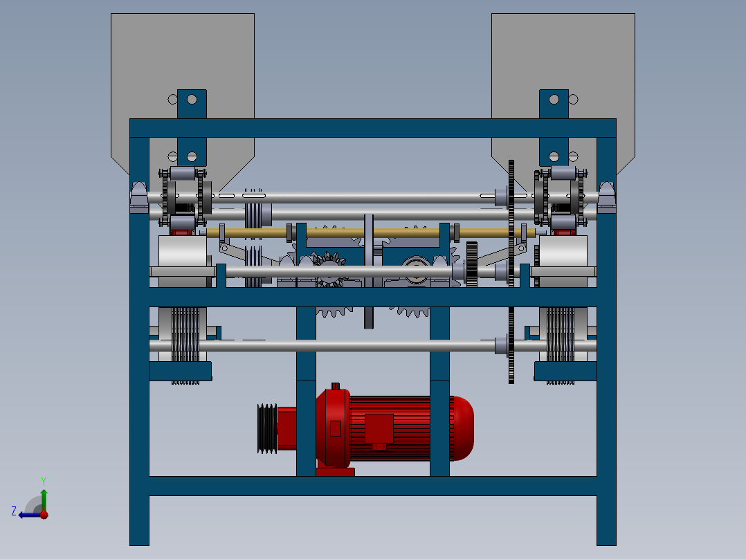 大枣去核机设计三维图SolidWorks右视图