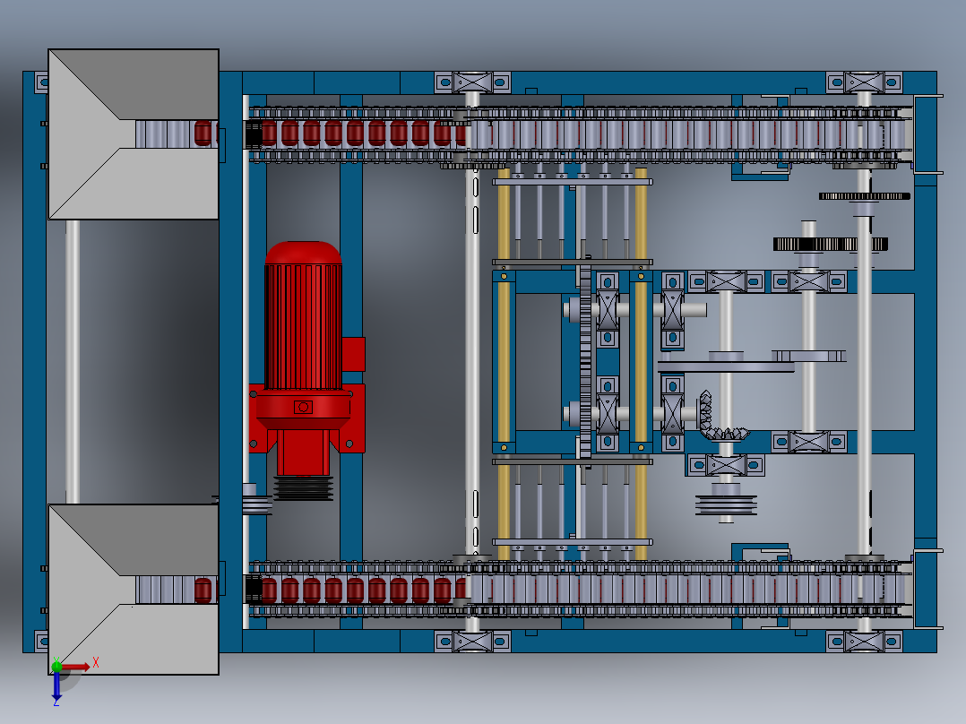 大枣去核机设计三维图SolidWorks俯视图