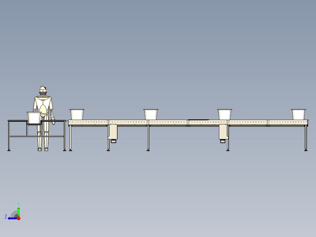 斗式滚筒输送机roller-conveyor-stp右视图