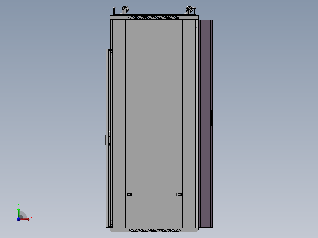 网络机柜 3D模型前视图