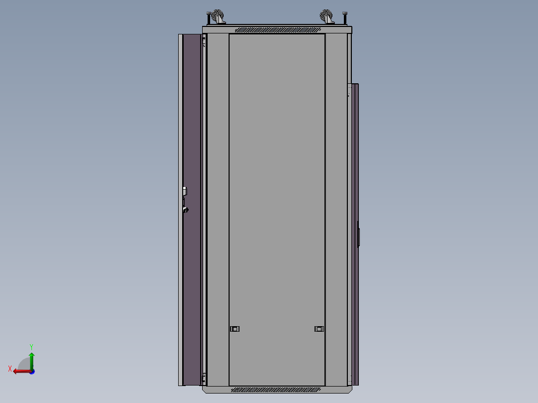 网络机柜 3D模型后视图