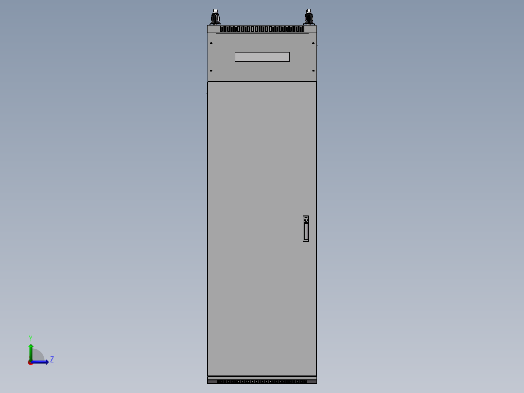 网络机柜 3D模型左视图