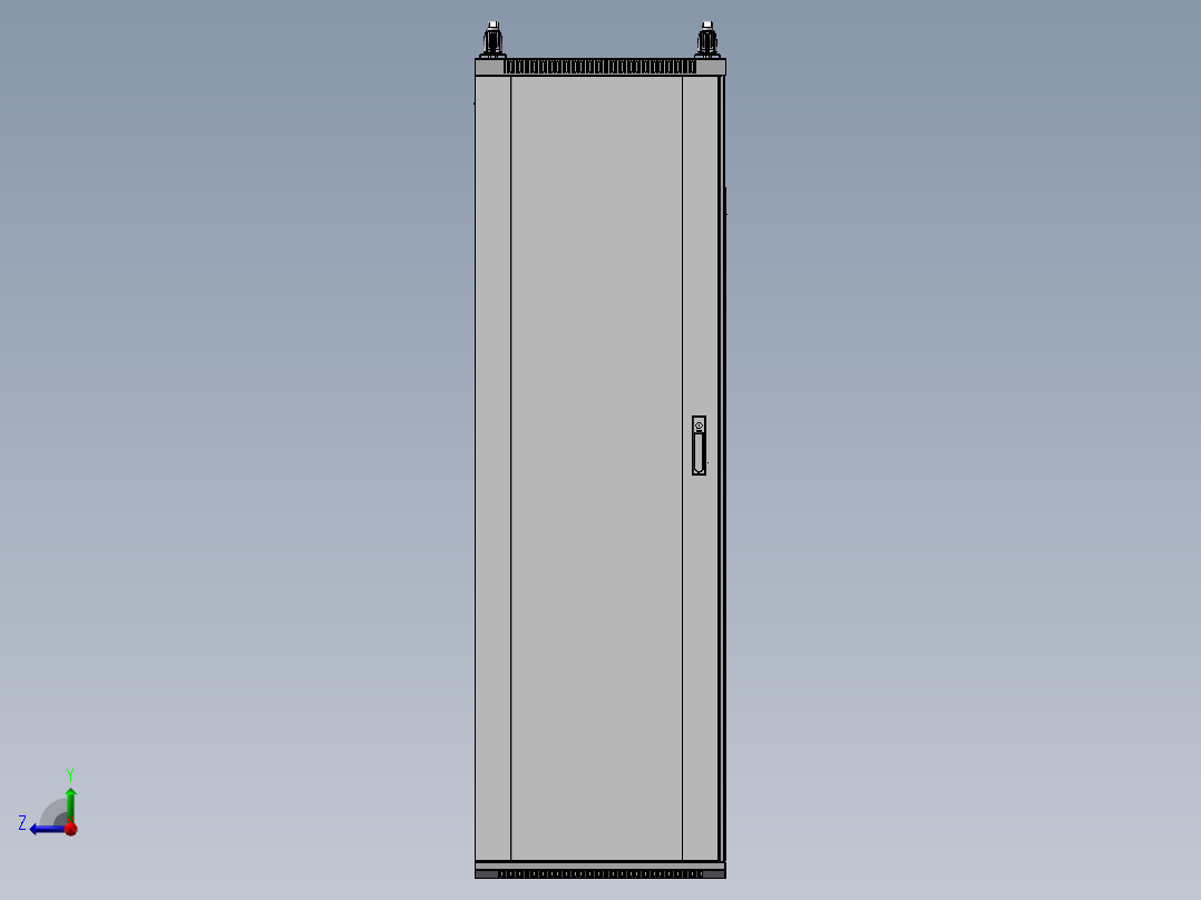 网络机柜 3D模型右视图