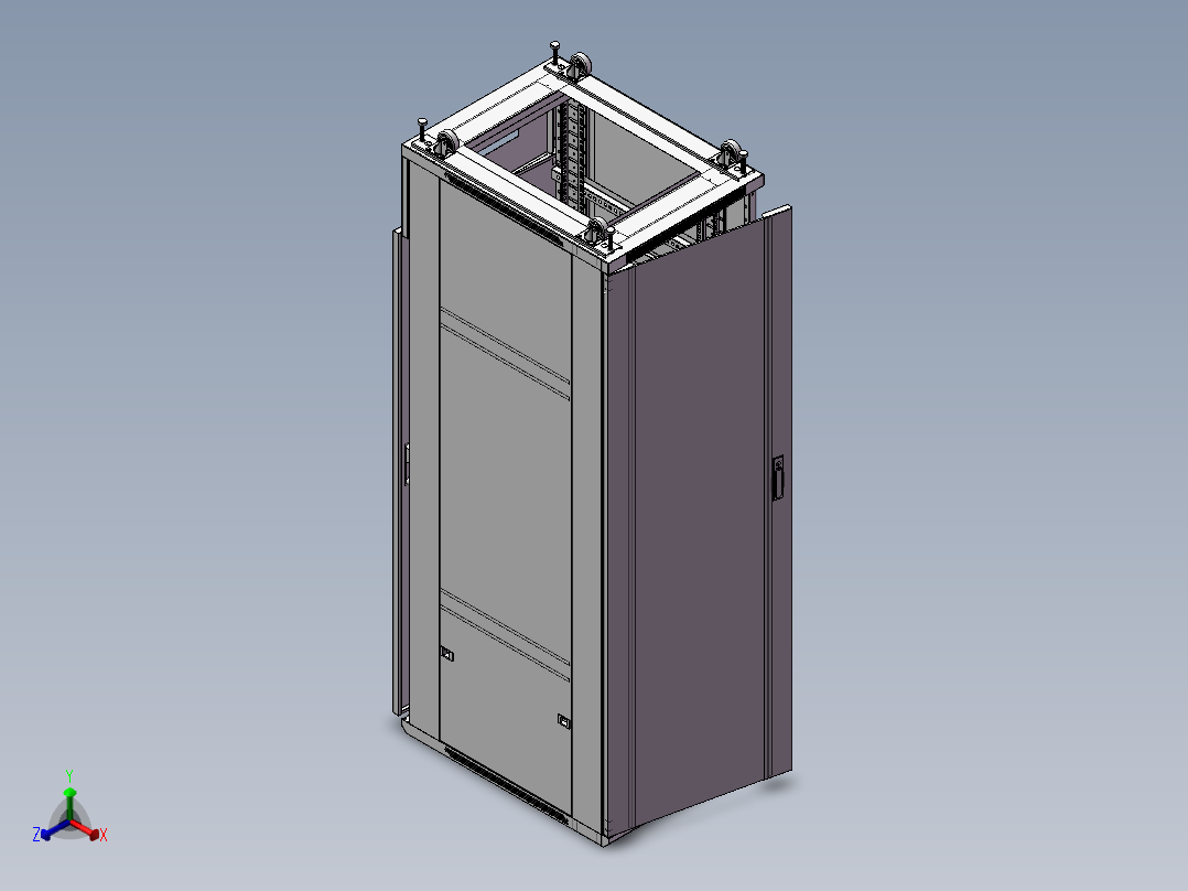 网络机柜 3D模型正等轴测图