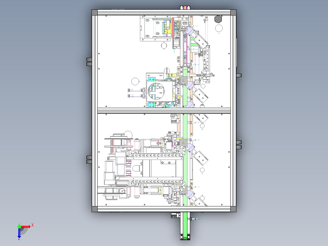 一种极耳电池弯折机（sw18可编辑+工程图+bom）俯视图