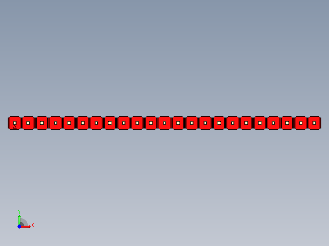 彩色公头100mil（2.54mm）系列-DS1021_red_1x23p_100mil_Type43_rev1.0前视图