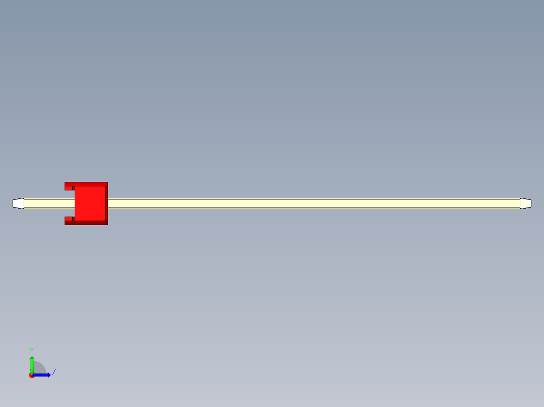 彩色公头100mil（2.54mm）系列-DS1021_red_1x23p_100mil_Type43_rev1.0左视图