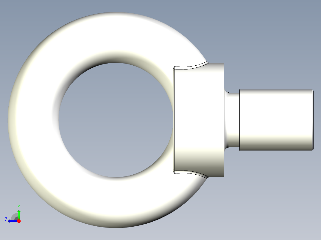 吊模栓CHII-3D多系列多零件图纸模型右视图