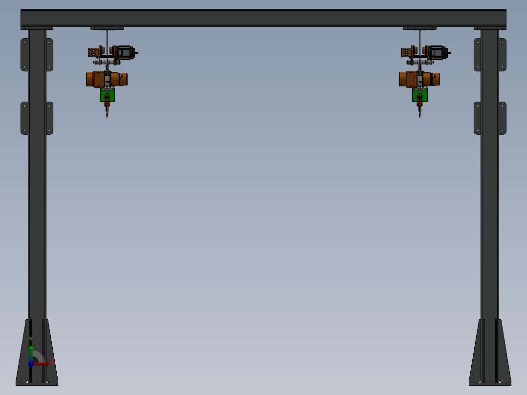 航吊式起重机设计模型前视图