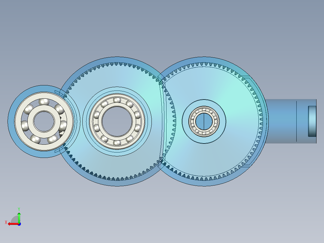 齿轮减速箱后视图
