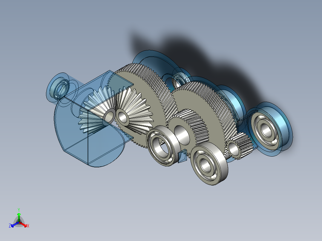 齿轮减速箱正等轴测图