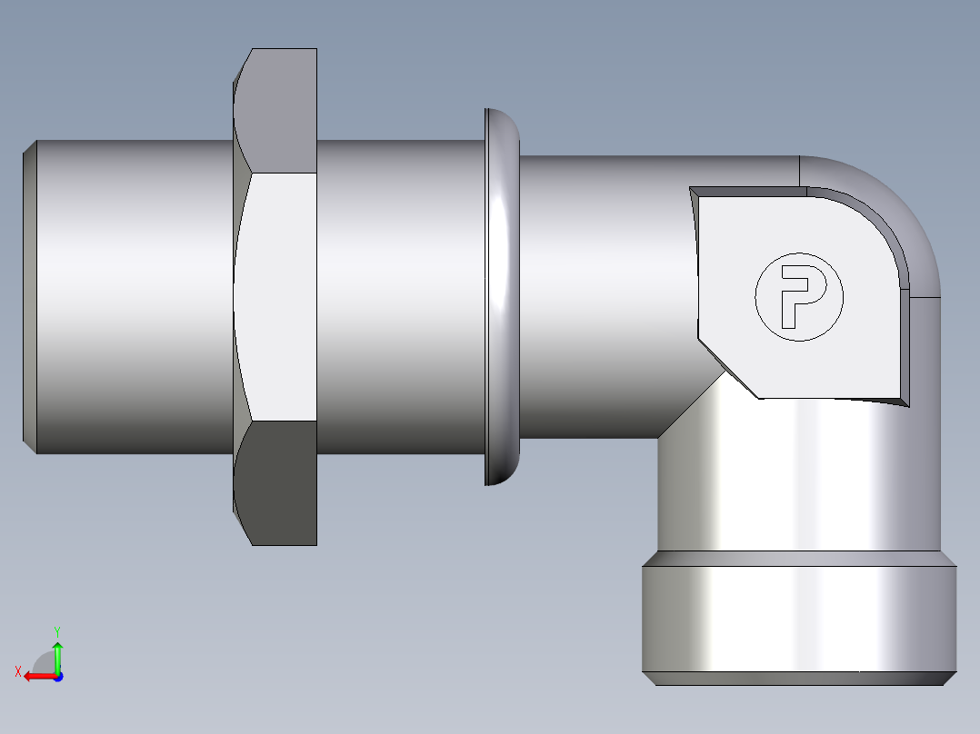 卡套式工业通用硬管接头EO_Bulkhead_elbow_WSV20SOMDCF后视图