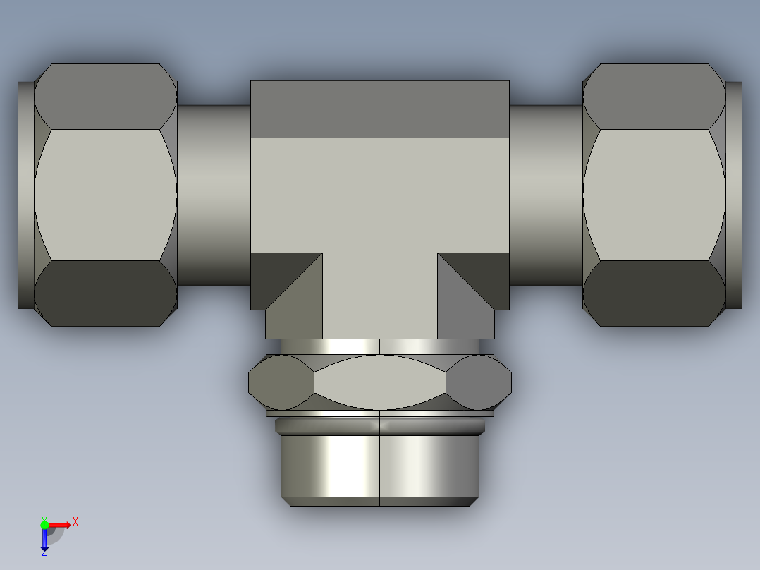 卡套式工业通用硬管接头16_s5bu-s俯视图