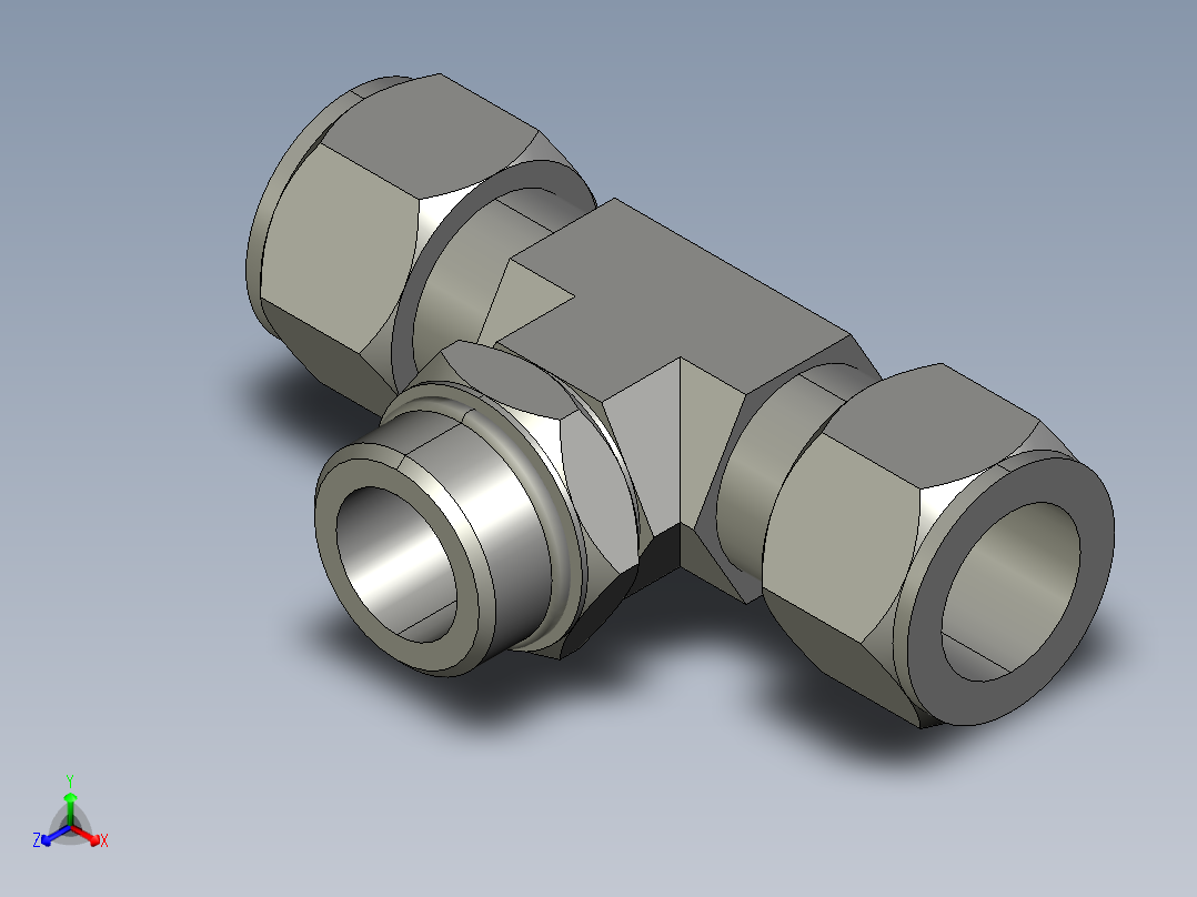 卡套式工业通用硬管接头16_s5bu-s正等轴测图