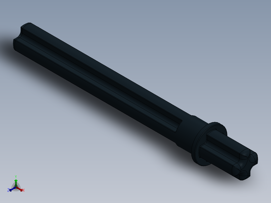 乐高机械组车桥-32209 Black Technic Axle 5.5 with Stop.SLDPRT正等轴测图