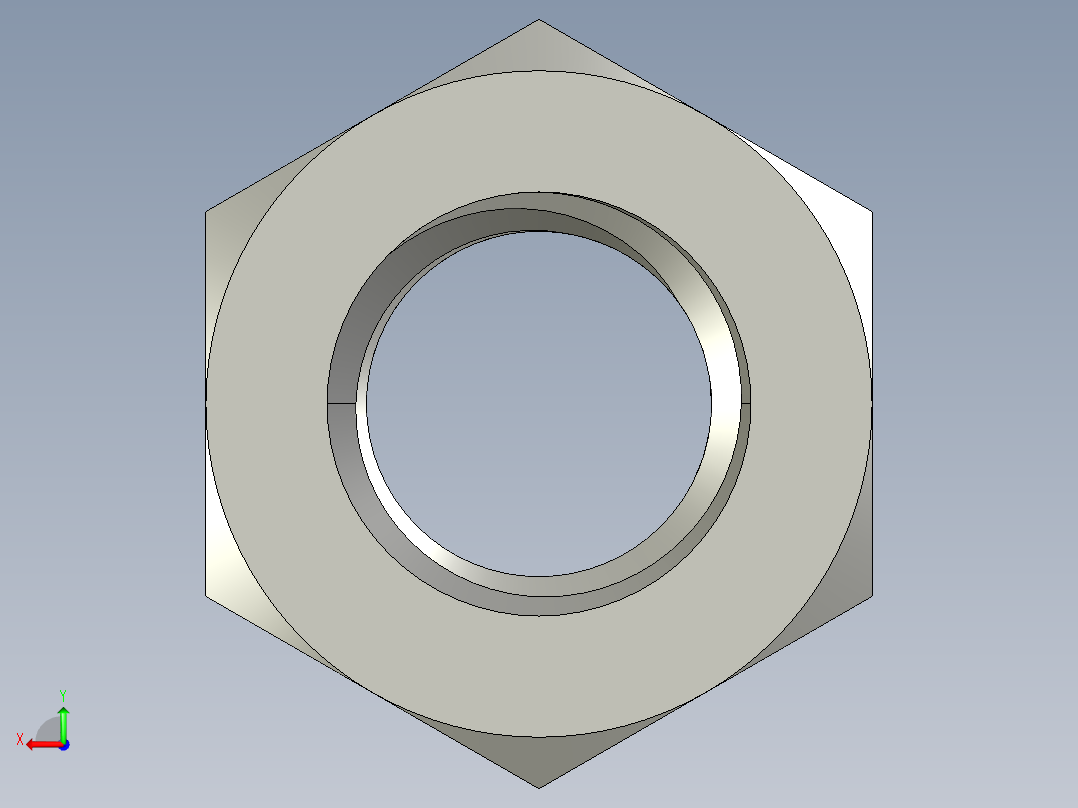 公制六角螺母-Metric Hex Nuts M14 x 2mm Thread后视图