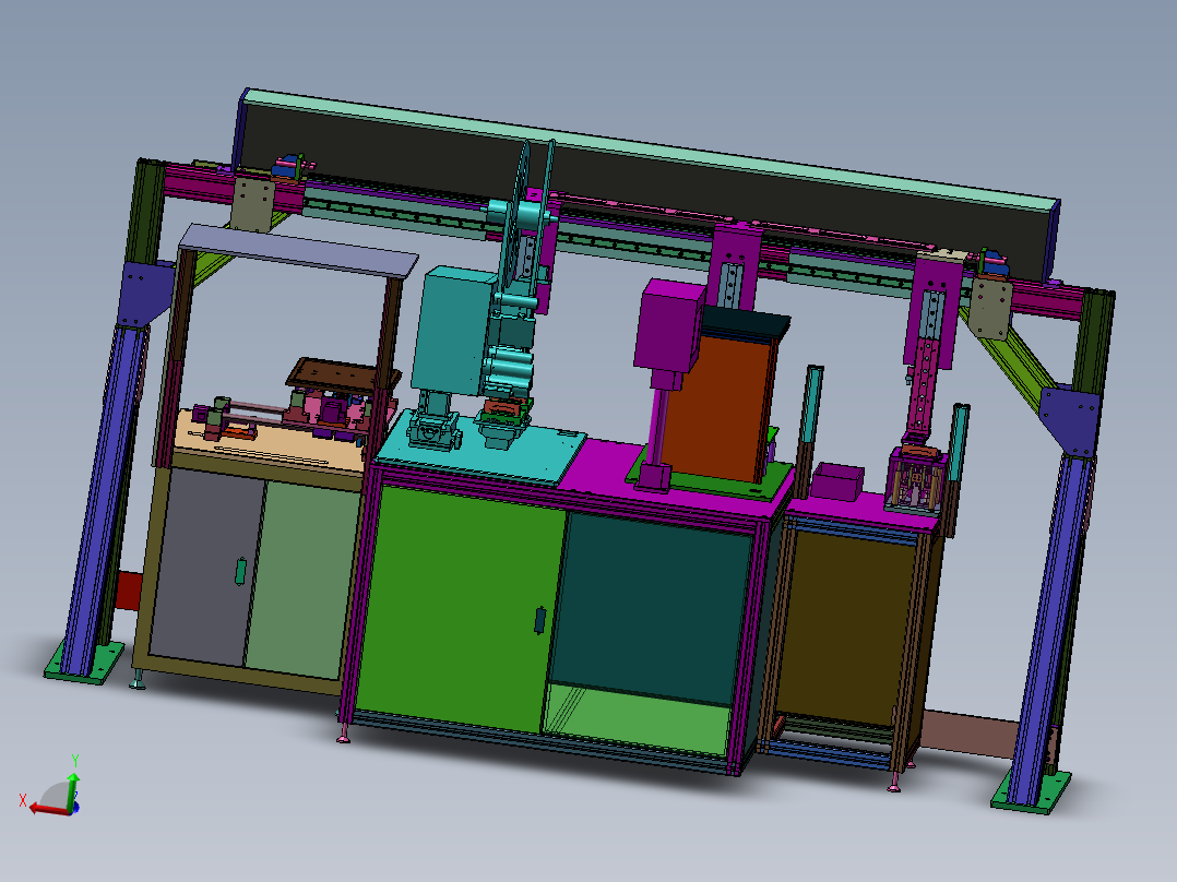 手机后盖自动检测-除静电、贴膜机step