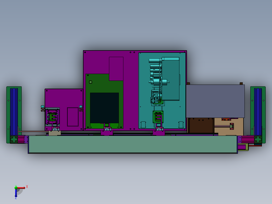 手机后盖自动检测-除静电、贴膜机step俯视图