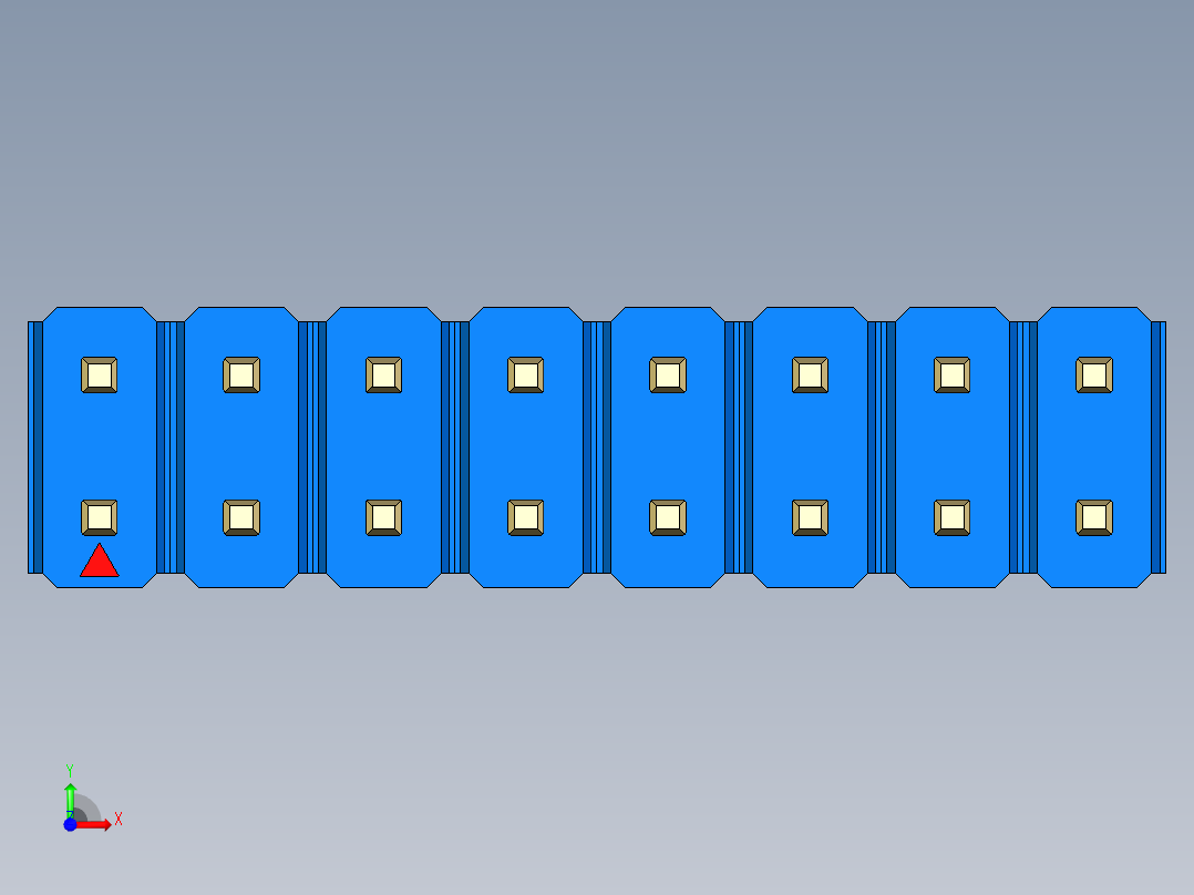 彩色公头100mil（2.54mm）系列-DS1021_blue_2x08p_100mil_Type19_rev1.0前视图