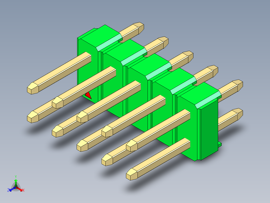 彩色公头100mil（2.54mm）系列-DS1021_green_2x05p_100mil_Type1_rev1.0