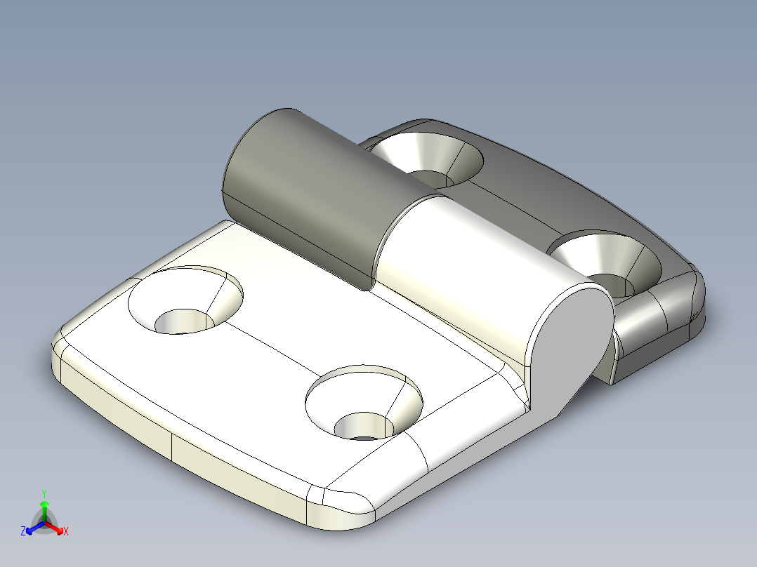 型材-KJN 25-40 DETACHABLE COMBI HINGE LEFT 095K2540L00正等轴测图